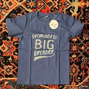 Wild and Happy by LK Baby Promoted to Big Brother Kids Shirt 5T 💙🩶🤍